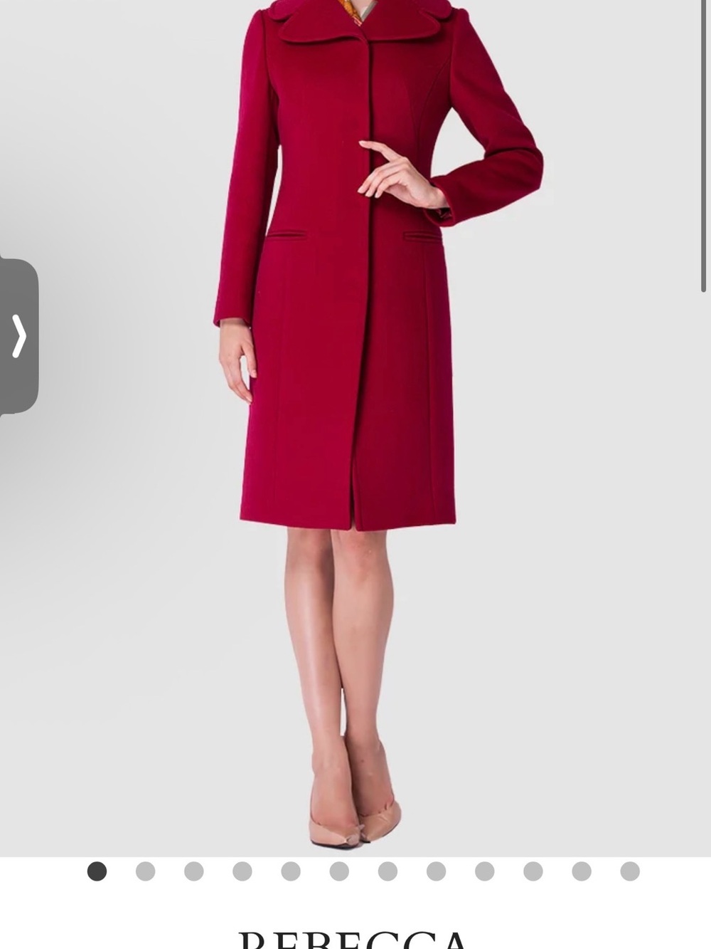 Women's Burgundy Cashmere and Wool Pea Coat